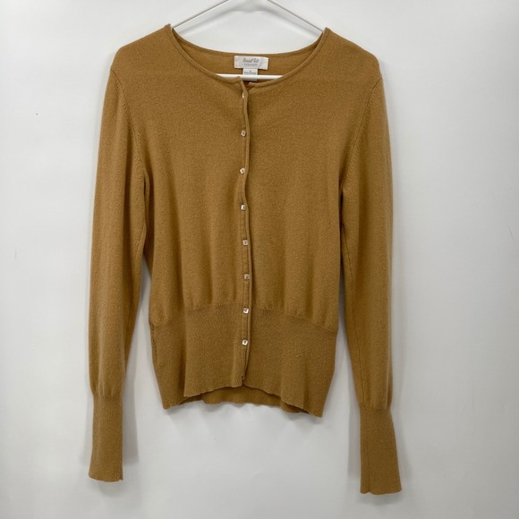 Marshall Field's Cashmere Cardigan Sweater Womens Small‎ Tan Button Front - Picture 1 of 6